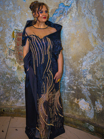 Twilight Tapestry Metallic Gown