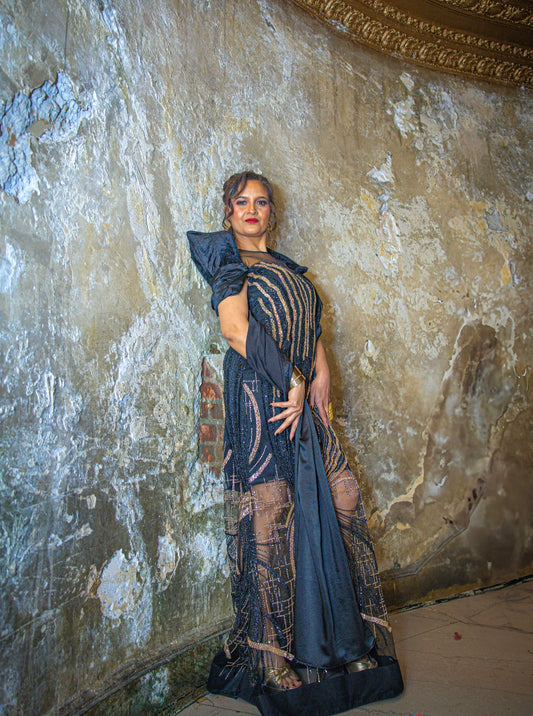 Twilight Tapestry Metallic Gown