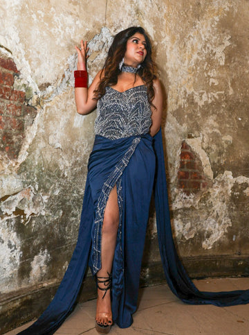 Ocean Muse Patterned Gown