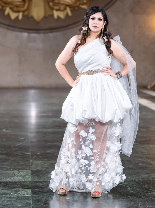 Ivory Whisper Sheer Gown