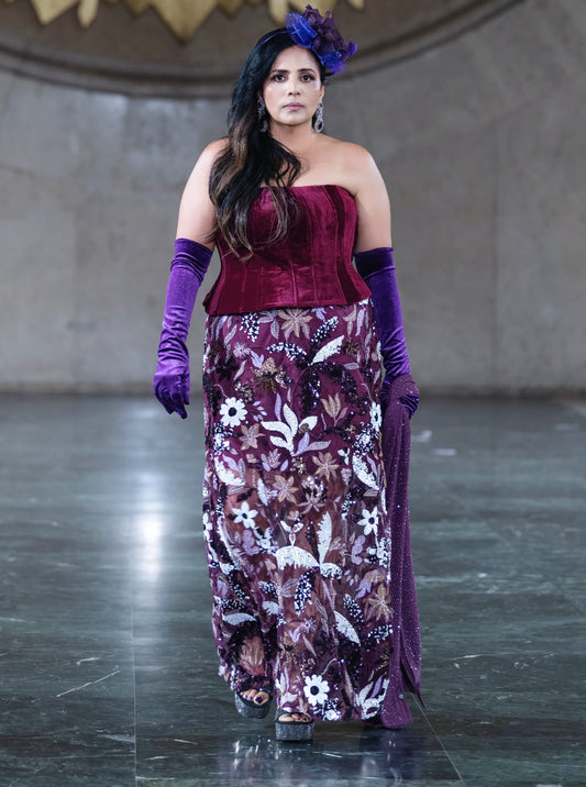 Orchid Empress Floral Gown