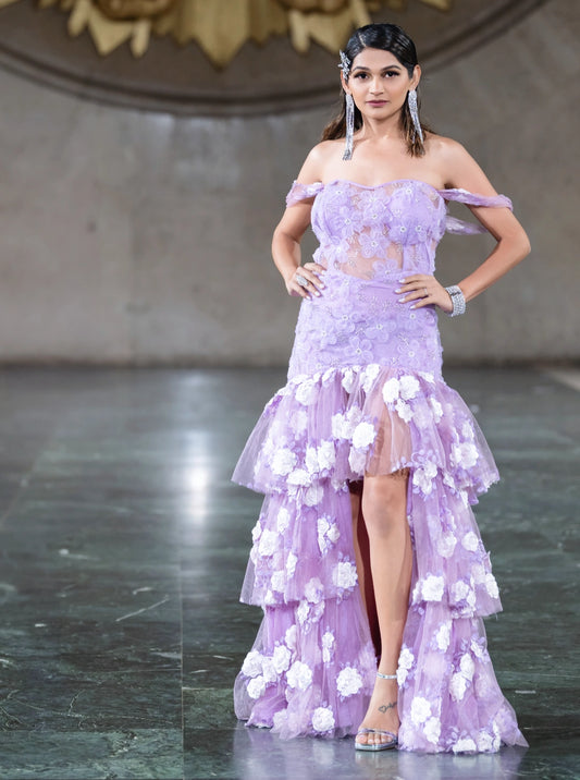 Lavender Mirage High-Low Gown