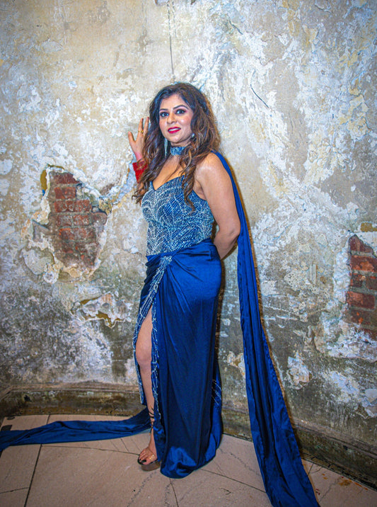 Ocean Muse Patterned Gown