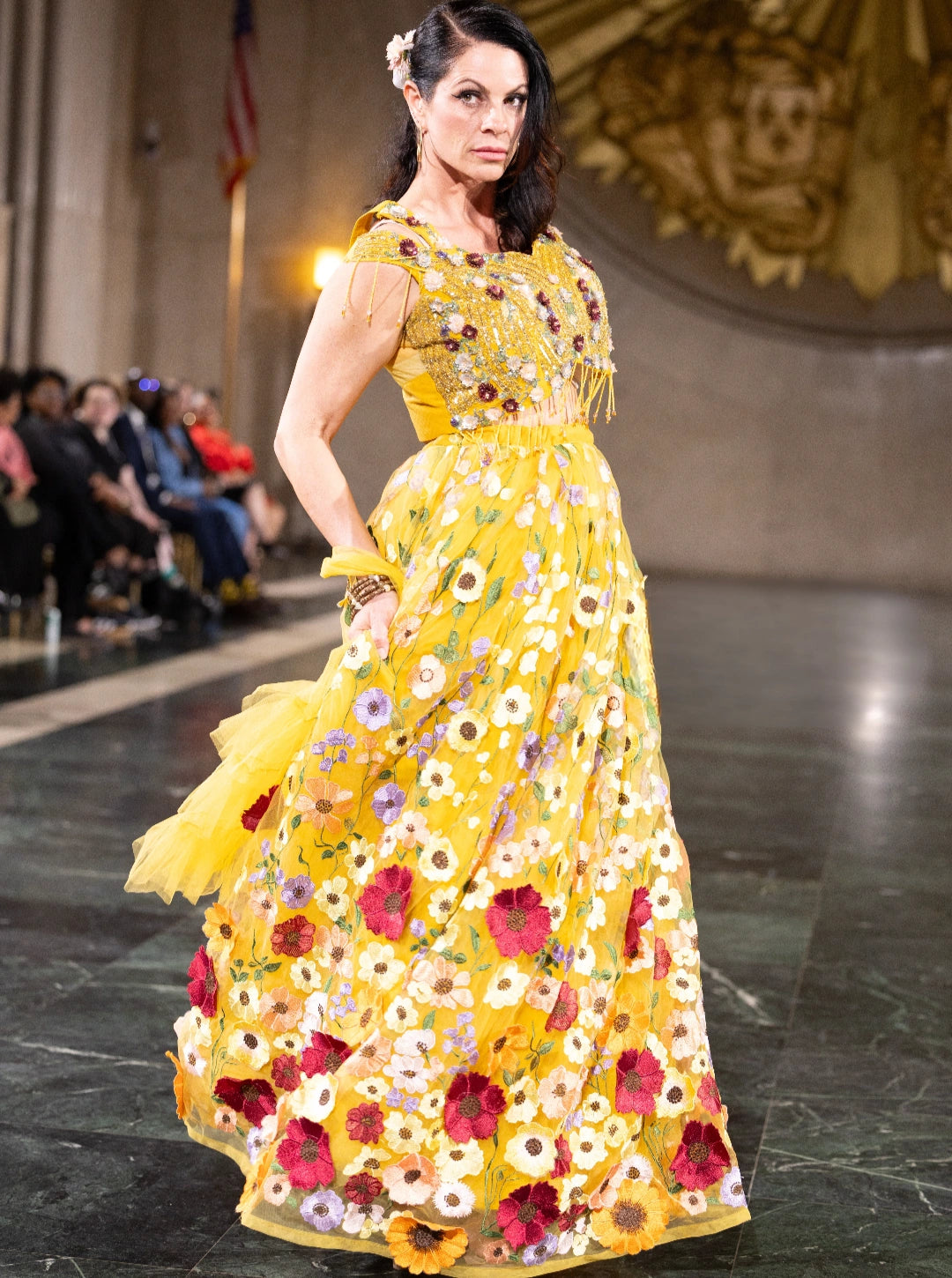 Sunlit Garden Embroidered Gown
