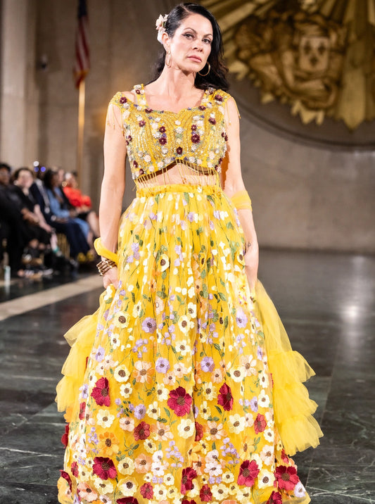 Sunlit Garden Embroidered Gown