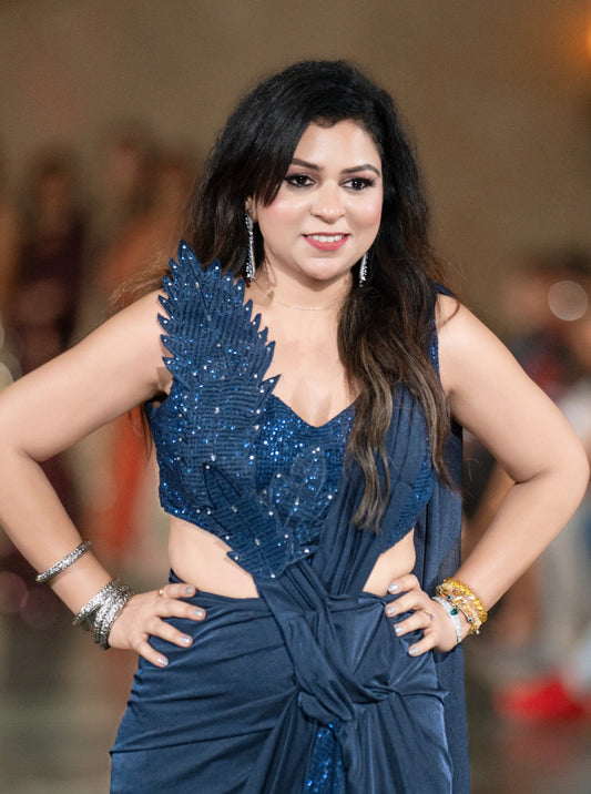 Blue Stardust Sequin Gown
