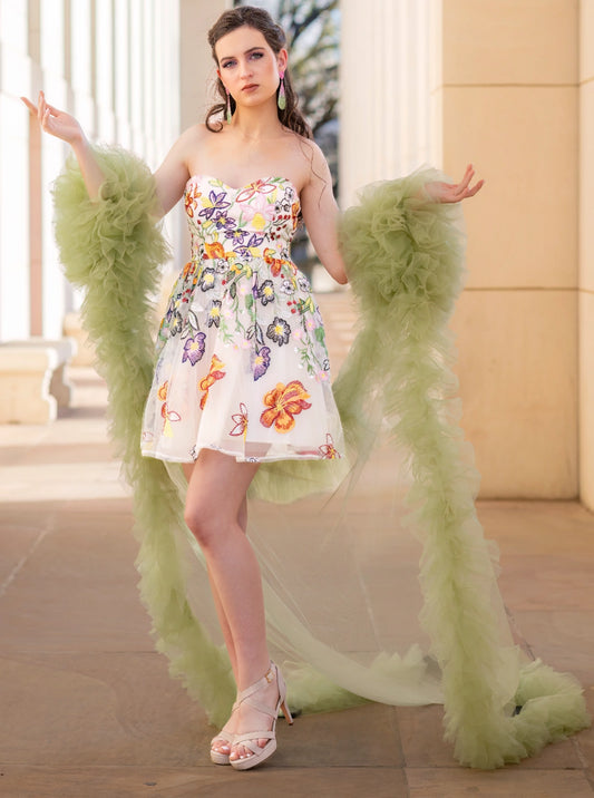 Emerald Whimsy High-Low Gown