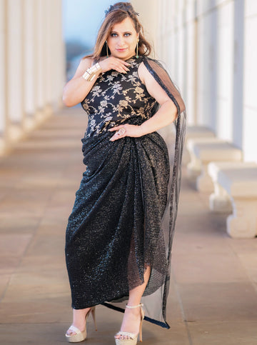 Midnight Majesty One-Shoulder Gown