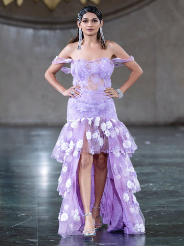 Lavender Mirage High-Low Gown